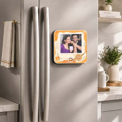 Personalized Raksha Bandhan Gift Customized Music Fridge Magnet with USB-C Rechargeable Sibling Blessing Gift for Bhaiya Behen Rakhi Surprise for Sister